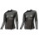2Stk Damen Mesh Longsleeve Shirt Schwarzer Polyester Stretch Komfort 2