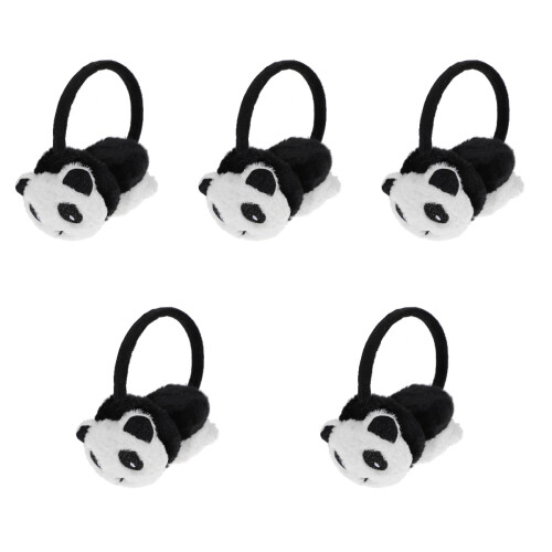 5Pièces Cache-Oreilles Hiver Enfants Beige Style Panda 2