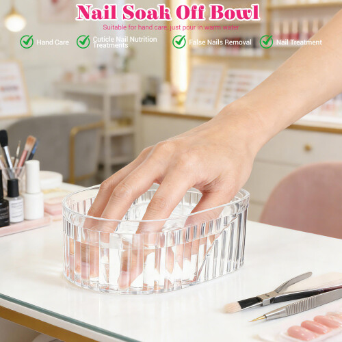 6Pièces Bols Transparente Trempage Ongles 2
