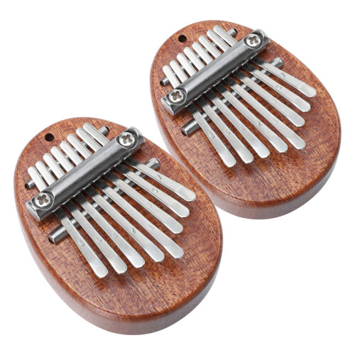 4Pièces Piano Pouce Kalimba 8 Clés Compact Bois Massif Usage Maison 2