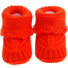 5Paires Chaussures Bébé Laine Tricotée Orange Style Main