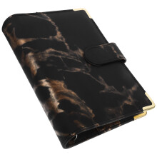 5Pièces Couvre-Notepad Budget Binder A6 6 Anneaux Noir Élégant