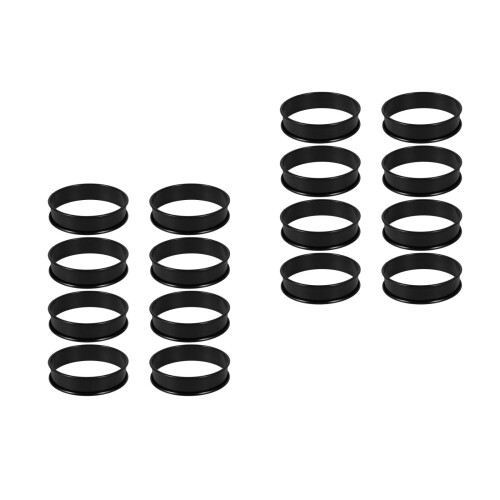 16Pcs Multi-Use Stainless Steel Mousse Rings Black Kitchen Baking Tool 2