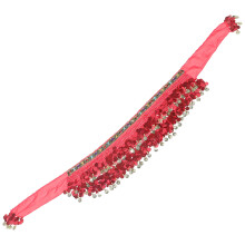 4Pcs Red Sparkly Coin Sequin Belly Dance Skirts Adjustable Waistband