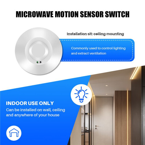 220V 800W Microwave Sensor Pir Occupancy Body Motion Detector Light 2