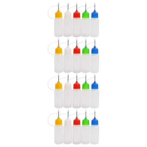 100Pcs Plastic Needle Tip Squeeze Bottles Refillable Glue Applicator