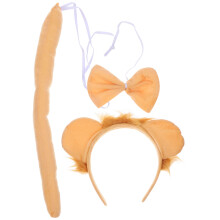 5Sets Kids Animal Lion Headband Tail Plush Bow Tie Cosplay Costume Set