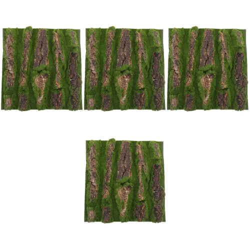 4Pcs Durable Aquarium Bark Decor Boards with Realistic Moss Effect 2