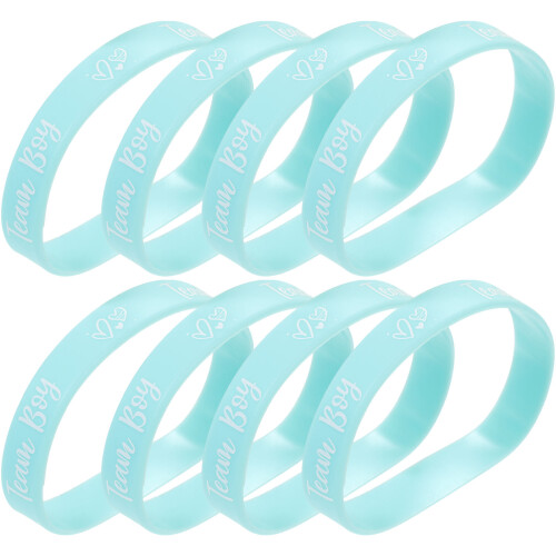 48Pièces Bracelets Silicone Confortables Bleu Ciel Pour Garçon