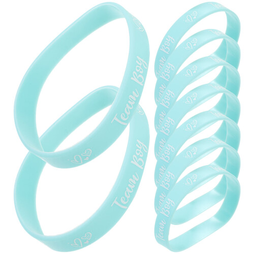 48Pièces Bracelets Silicone Confortables Bleu Ciel Pour Garçon 2