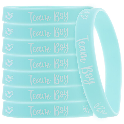 48Pièces Bracelets Silicone Confortables Bleu Ciel Pour Garçon 1