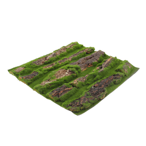 4Pcs Durable Aquarium Bark Decor Boards with Realistic Moss Effect 1