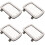 4Pcs Car Makeup Mirror Silver Plastic Glass Clip-on Vehicle Visor 6