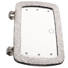 4Pcs Car Makeup Mirror Silver Plastic Glass Clip-on Vehicle Visor