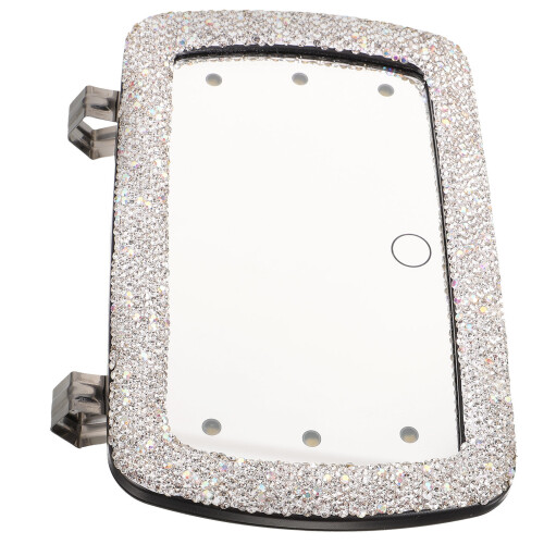 4Pcs Car Makeup Mirror Silver Plastic Glass Clip-on Vehicle Visor