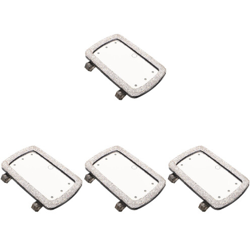 4Pcs Car Makeup Mirror Silver Plastic Glass Clip-on Vehicle Visor 2