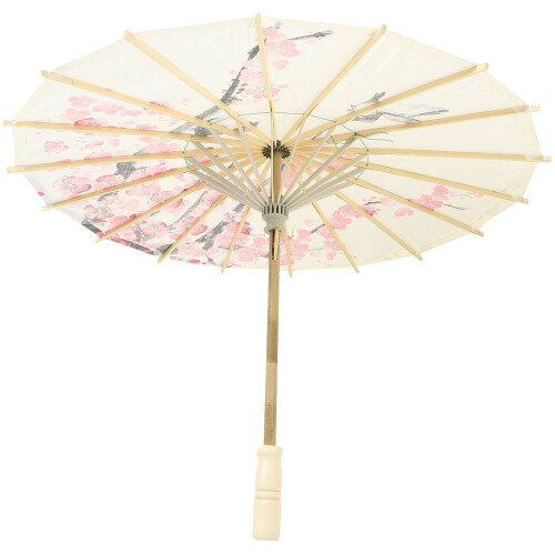 2Pcs Multi Color Paper Parasols Wooden Handle Decorative Wedding Props 2