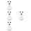 4Pcs White Dog Display Mannequin Plastic Head Model for Grooming Decor 9