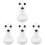 4Pcs White Dog Display Mannequin Plastic Head Model for Grooming Decor 4