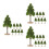 24Pcs Mini Trees Plastic with Stand for Architectural Model Decor 9