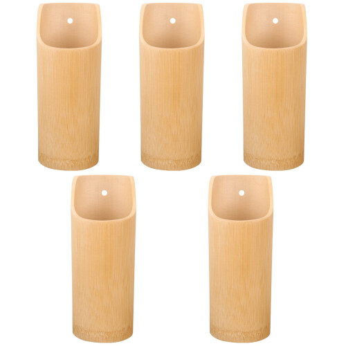 5Pcs Bamboo Kitchen Storage Container Flatware Holder for Home Use 2