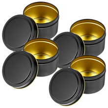 20Pcs Black Iron Candle Jars for DIY Crafting and Small Item Storage