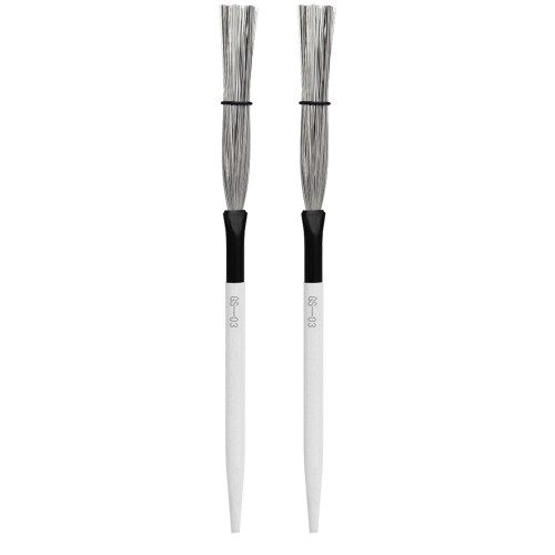 5Pairs Professional Drum Wire Brush White Wood Handle for Drum Sets