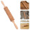 4Pcs Khaki Decorative Rolling Pin for Dough Wooden Embossed Baking Set 8