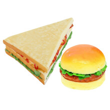 4Pcs Stable PU Artificial Bread Model Realistic Fake Sandwich Prop