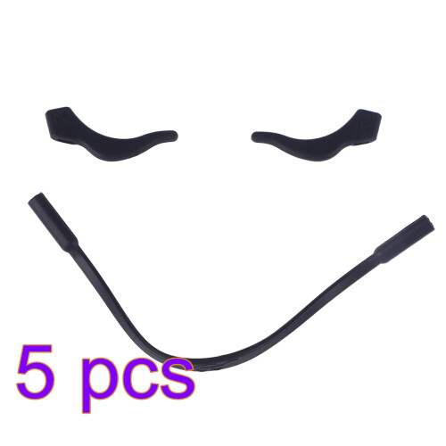 5Pairs Universal Black Glasses Strap and Comfortable Ear Hook Grip