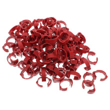 300Pcs Durable Red Pe Bird Leg Bands Adjustable for Pigeon Poultry Use
