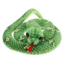 2Pcs Green Fake Snake Plush Toy Stable Durable PP Cotton for Pranks