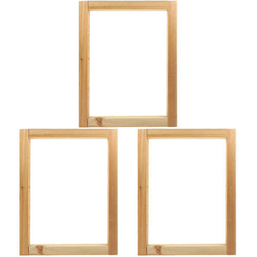 3Pcs Durable Light Yellow Wooden Screen Printing Frames for 1