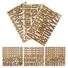 12Sets Decorative Golden Letter Number Stickers, Vinyl for Daily Use