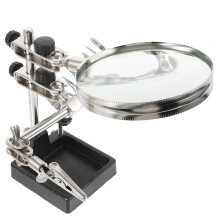 2Pcs Portable Soldering Station with Magnifying Glass and Metal Holder