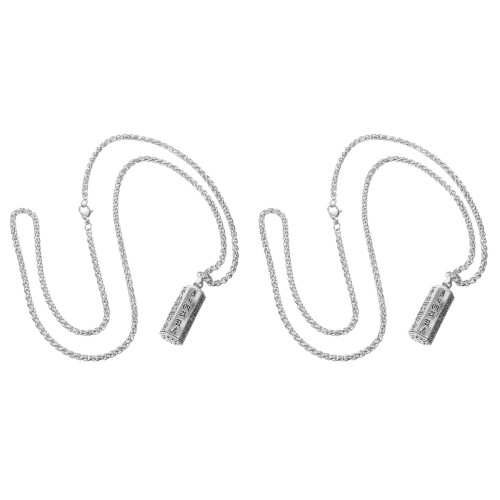2Pcs Unique Chinese Vial Necklace with Silver Container Pendant 2