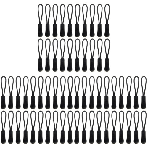120Pcs Black Zipper Pullers Durable DIY Replacement for Bags Luggage 1