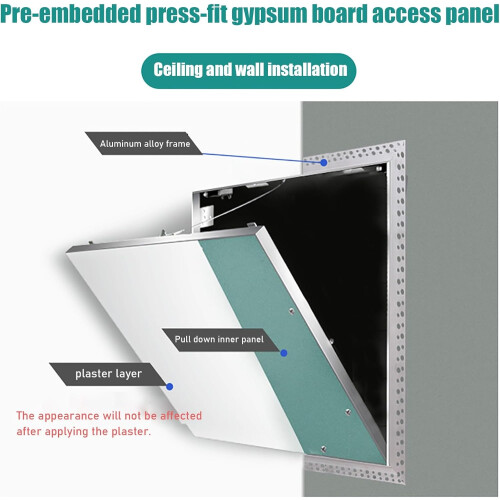 Access Panel FlipDown Push Opening for Drywall and Ceilings, Decorative Cover 24x12 in 2