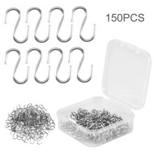 150 Pieces S Hooks Connectors Metal S-Shaped Wire Hook Hangers for DIY Crafts, Hanging Jewelry, Key Chain and Tags