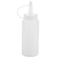 SODIAL(R)Flacon Souple en Plastique Distributeur de Condiments Sauce une la Moutarde et Ketchup Clair Blanc 6Oz