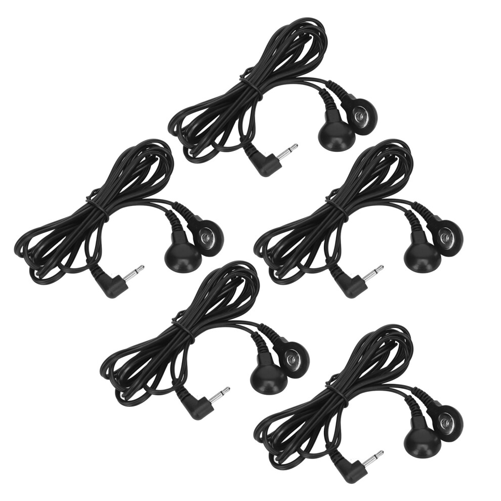 5-Pack Black Electrode Wires 2.5Mm Elbow 1.2M For Tens & Therapy 4991371657480
