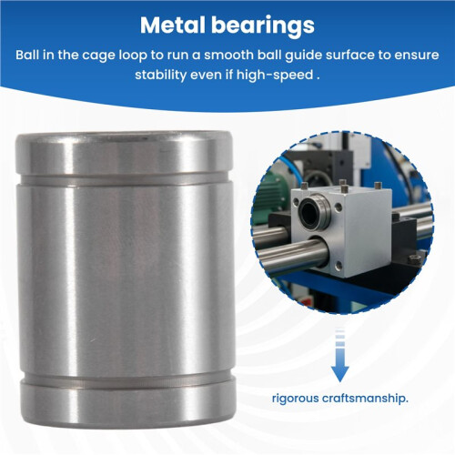 LM20UU 20mm Inside Dia Linear Motion  Bush Bearing Bushing Silver 1