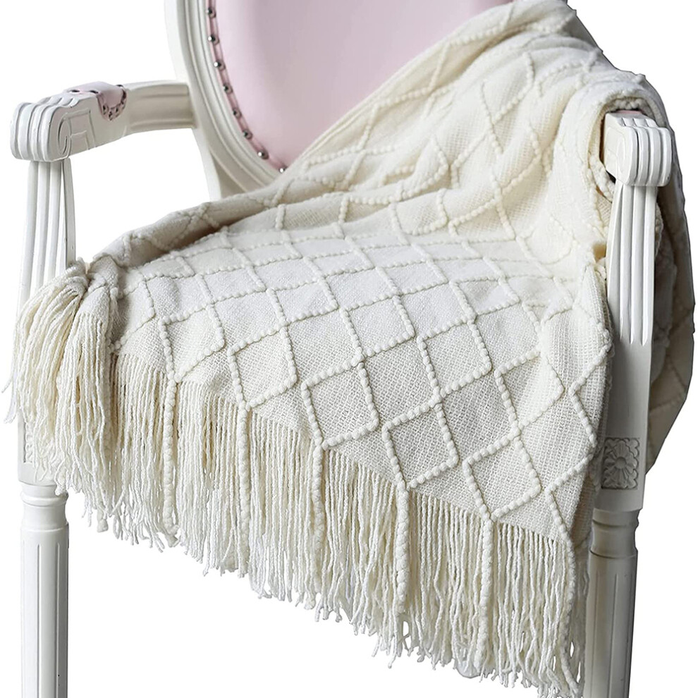 Soft Warm Cozy Rustic Couch Sofa Bed Throw, Weight For Travelling, Chic Touch With Geometric Pattern, Elegant Color, Versatile Use For Spring Su Light