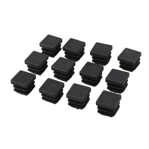 12 Pcs 15mm x 15mm Plastic Square Caps Tube Pipe Inserts End Blanking 1