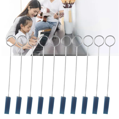 10Pcs Piano Tuning Mutes with Triangular Rubber Tips and Metal Handles