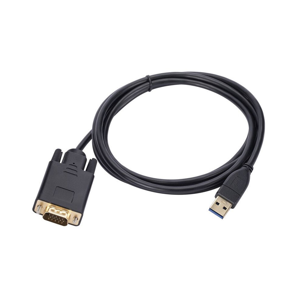 1.8M Usb 3.0 To Vga Cable 1080P Usb3.0 Male To Vga Male Converter Adapter Cable For Laptop Uhd External Video Projector 6032614853080