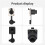 RJ45 Waterproof Network Connector with Rubber Cover D Type Panel Mount Socket RJ45 Ethernet Connector 180 Degree 5
