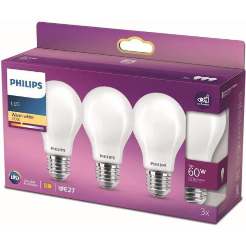 Philips Ampoules LED Philips - Pack de 3 - 60W - Blanco cálido