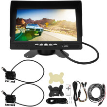 Sistema di telecamera posteriore con monitor HD, impermeabile, visione notturna, doppia telecamera, oscuramento automatico, per pickup, camper,