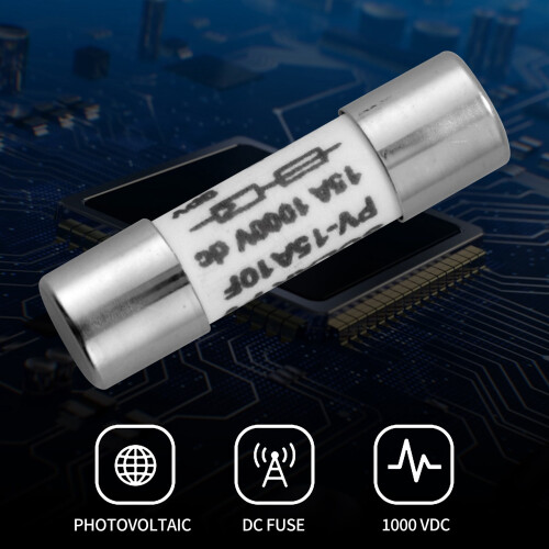 10 Pcs 1000 VDC Fuse Solar PV Explosion-proof Fuse Silver - 15A 2